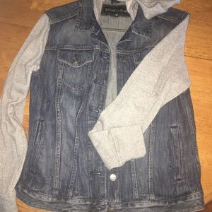 Mixed material Jean jacket